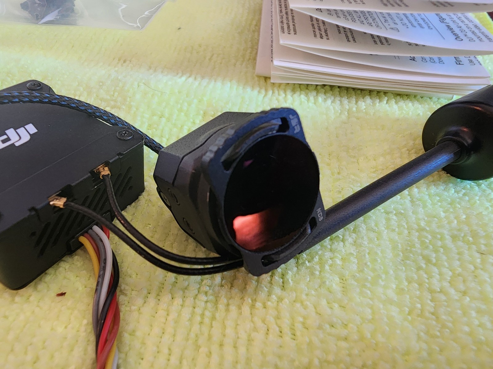 DJI dji O3 AIR UNIT 03 VTX Used Working Scratch, Replacement Lens and 2 filters