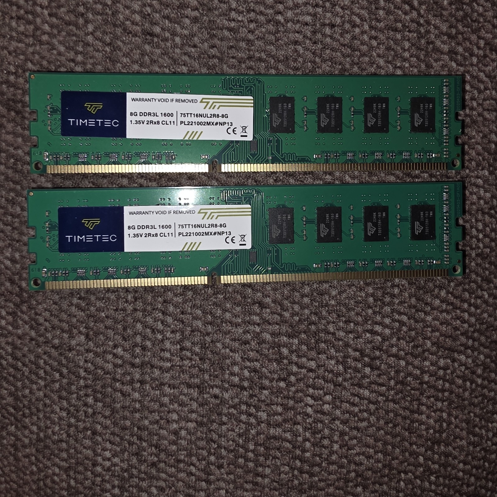 Timetec 16GB Kit(2X8Gb) DDR3L / DDR3 1600Mhz (DDR3L-1600) PC3L-12800 / PC3-12800