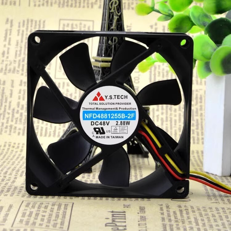 Y.S.TECH NFD4881255B-2F 48V 2.88W 8CM 8025 3pin Cooling Fan
