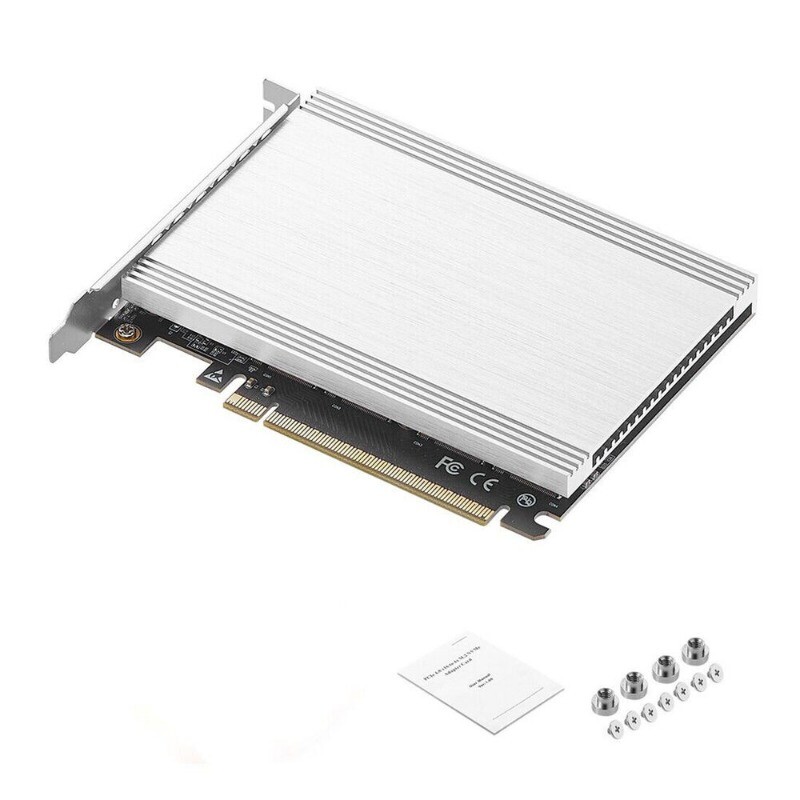 Quad NVMe PCIe Adapter 4 Port M.2 NVMe M KEY SSD to PCIe 4.0 X16 Card Speed NEW