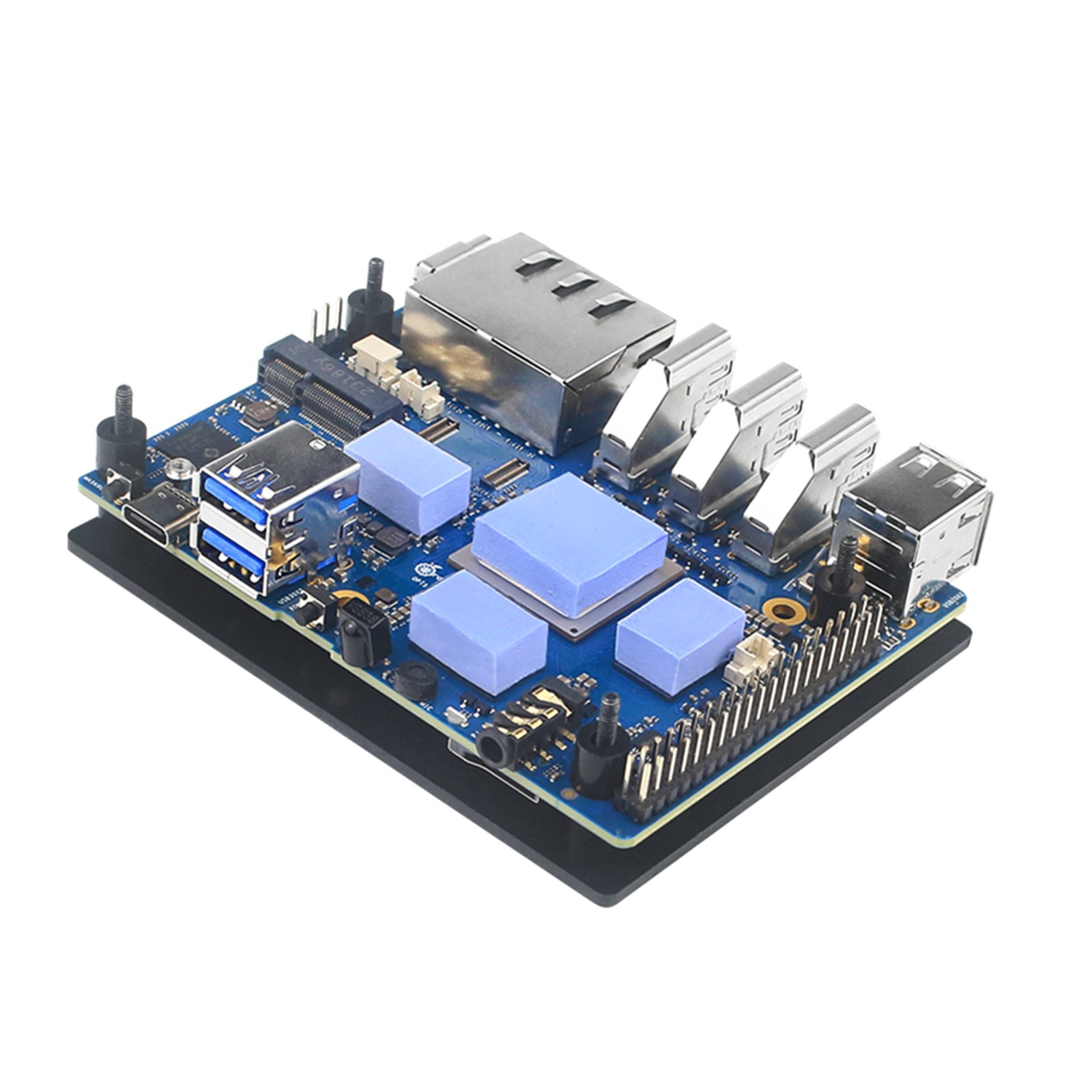 Aluminum Alloy Housing Case Shell with Cooling Fan&Heatsink For Orange Pi 5 Plus