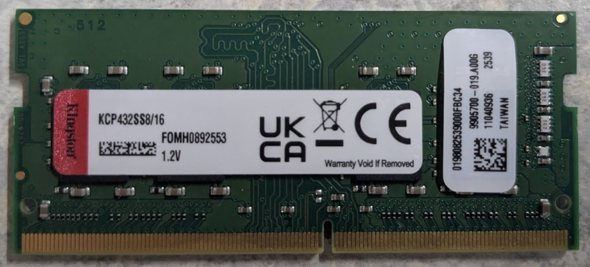 Kingston 16GB DDR4 3200 KCP432SS8/16 – Laptop RAM SO-DIMM Memory