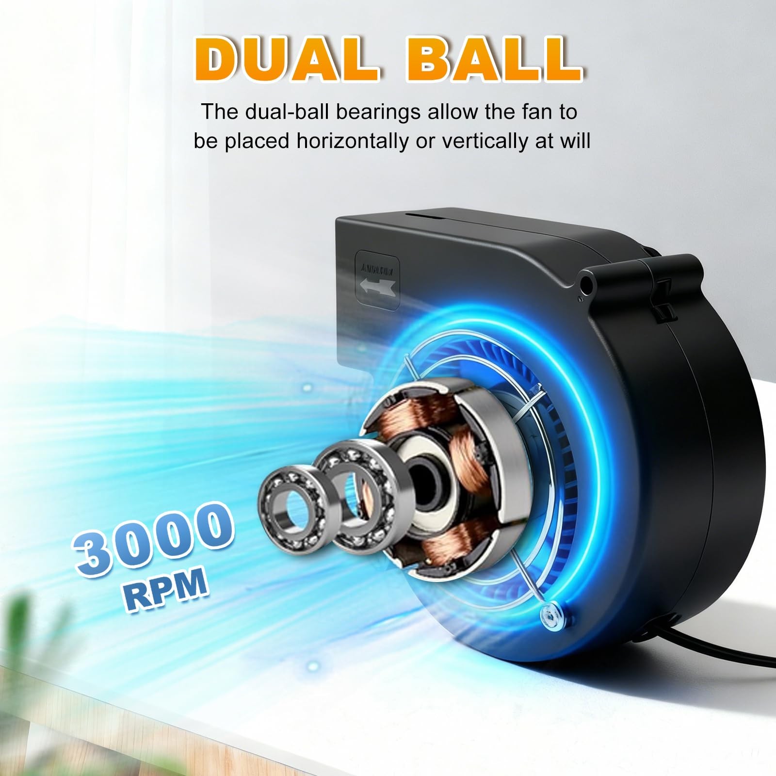 KUNRISE BBQ 97mm × 33mm Blower Fan, High Airflow 110V 120V Variable Speed Cen…