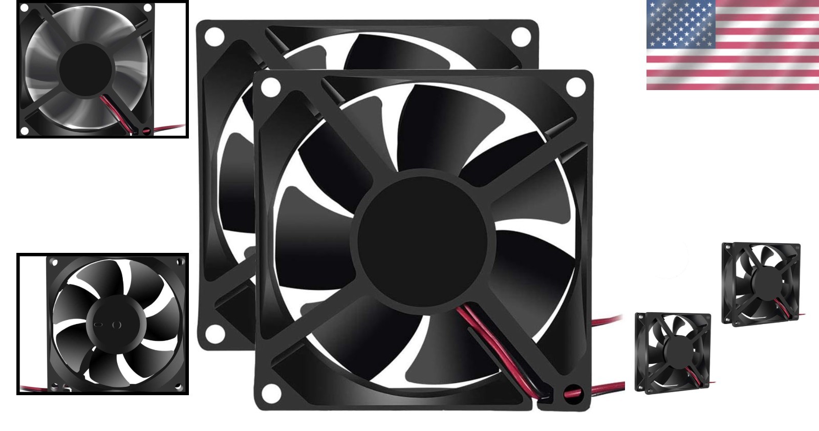Dual 80mm Brushless DC Fans – Optimized for PC Cooling, 12V Power, Ultra Quiet