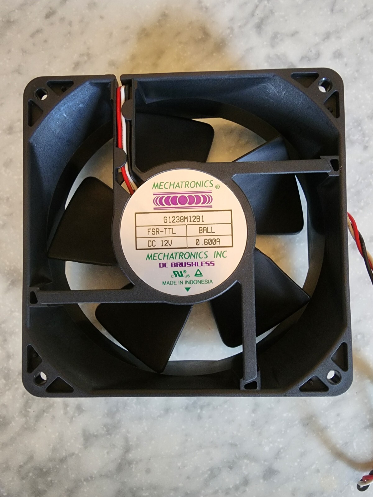 Mechatronics G1238M12B1-FSR-TTL DC Brushless 12V Fan Axial Ball Bearing 0.600A