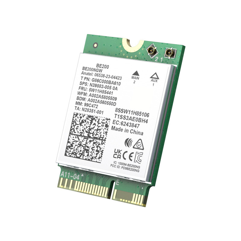 BE200 WiFi 7 Wireless Card Tri-Band 6GHz M.2 Module for Windows 10 11 PC Network