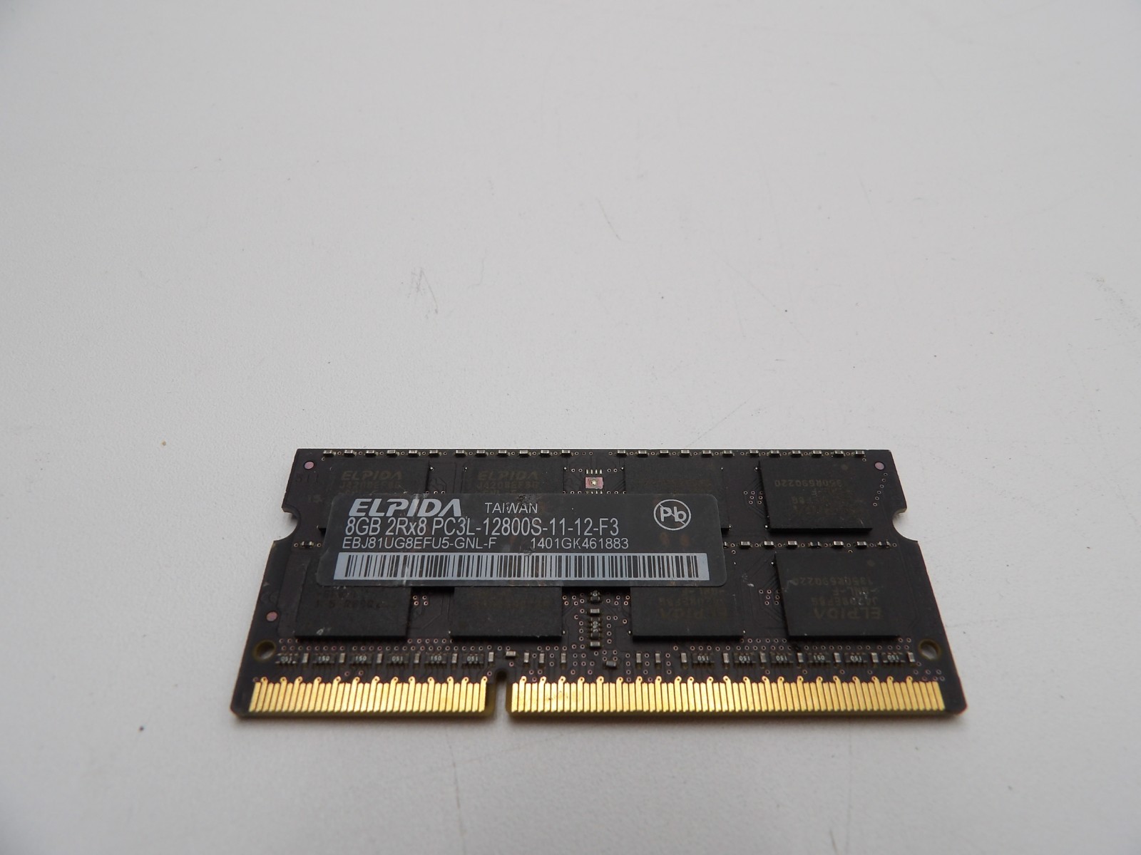 Elpida EBJ81UG8EFU5-GNL-F 8GB 2Rx8 PC3L-12800S DDR3 Laptop Memory Ram