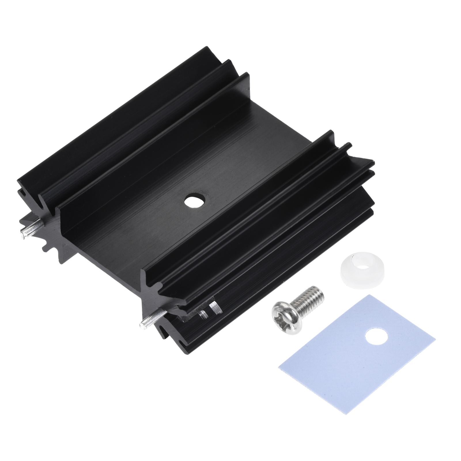 34mm x 25mm x 12mm TO-220 Aluminum Heatsink with 2 Black Pin Holder 10pcs