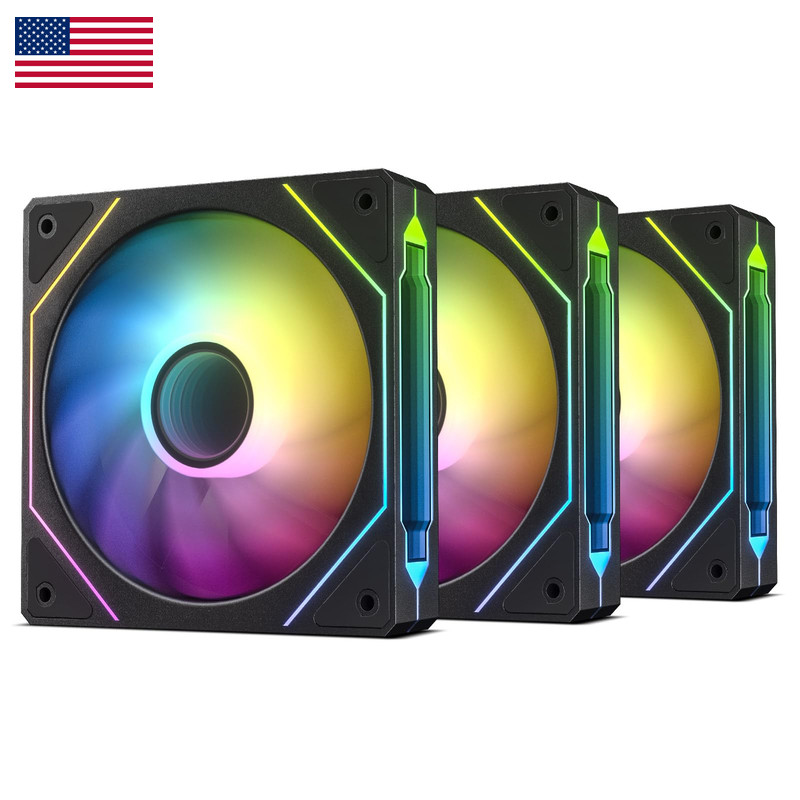 Darkrock F120 3In1 120Mm Infinite Mirror Design Case Fans 24 Led Lights Pwm