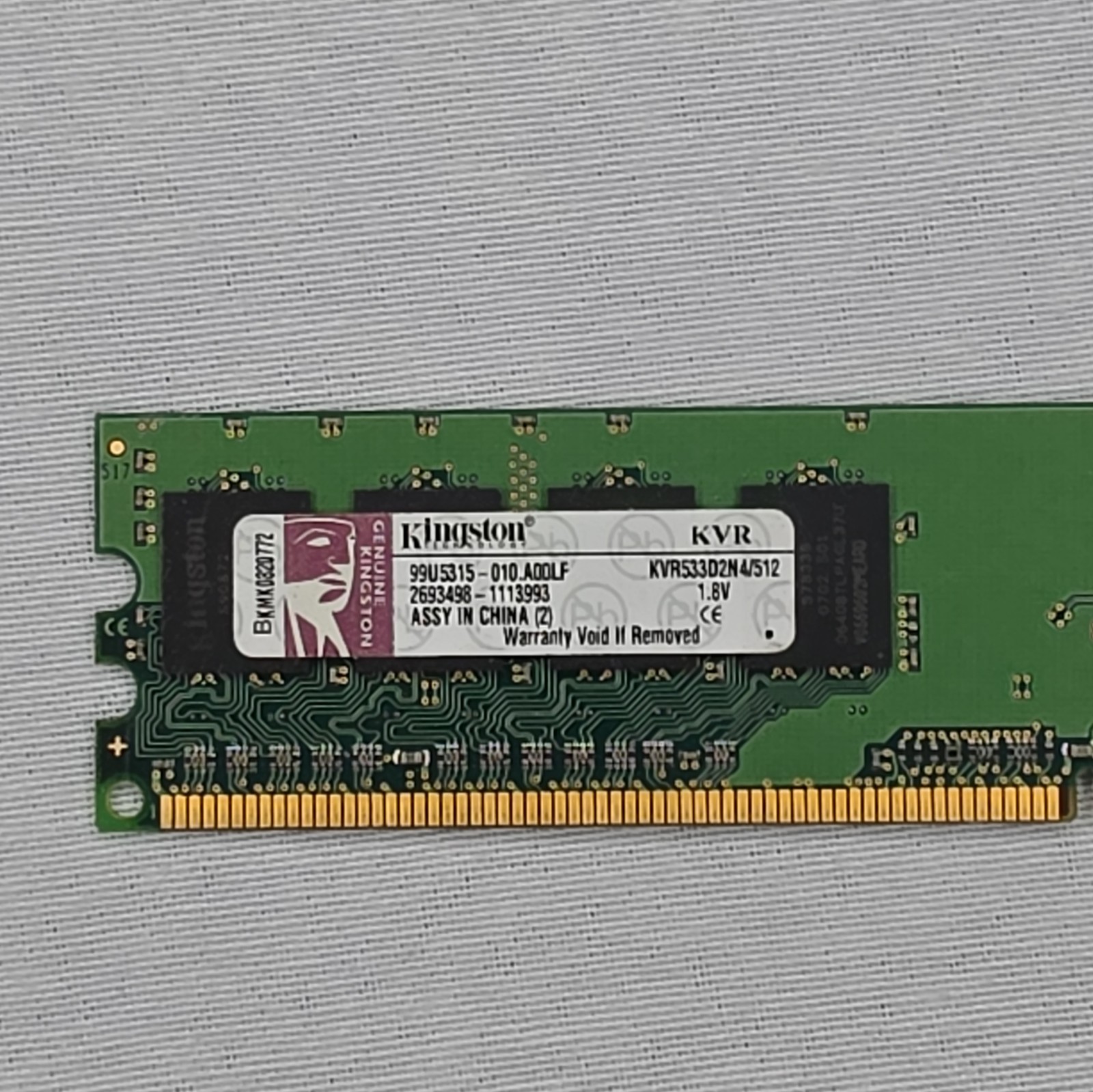 Kingston 512MB DDR2 DIMM PC2-4200 (DDR2-533) 240-Pin Non-ECC KVR533D2N4/512