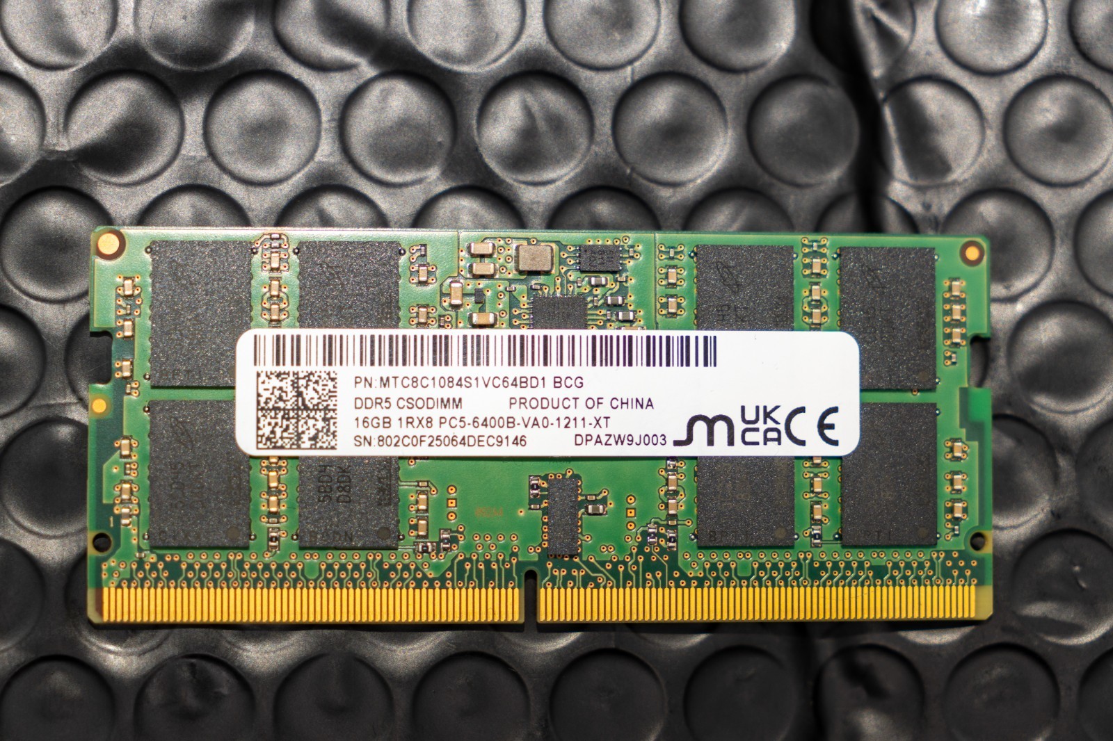 Micron 16GB DDR5-6400 CSODIMM Laptop Memory PC5-51200 MTC8C10 MTC8C1084S1VC64BD1