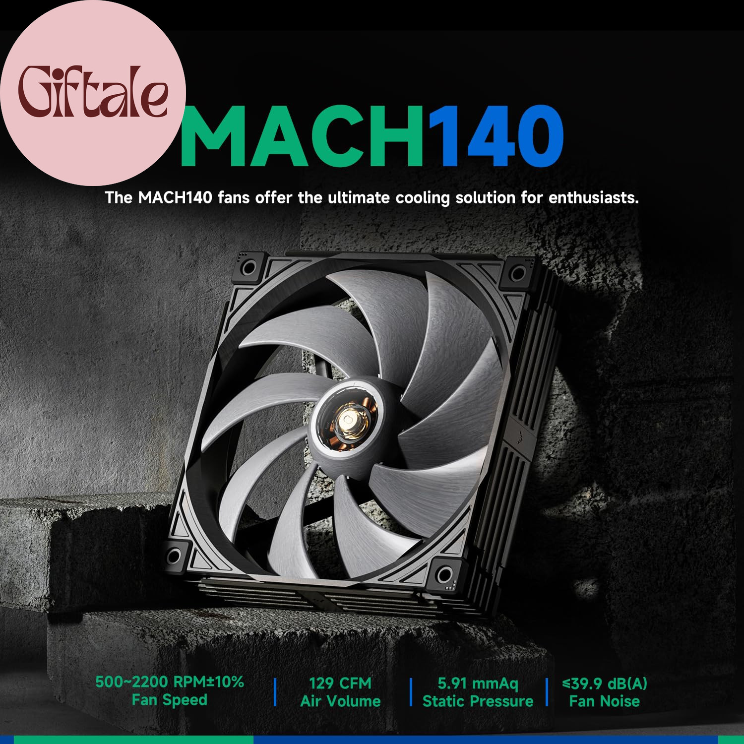 MACH140 140Mm Case Fan: PWM Quiet PC Fans with FOC Motor – 4 Pin LCP High Perfor