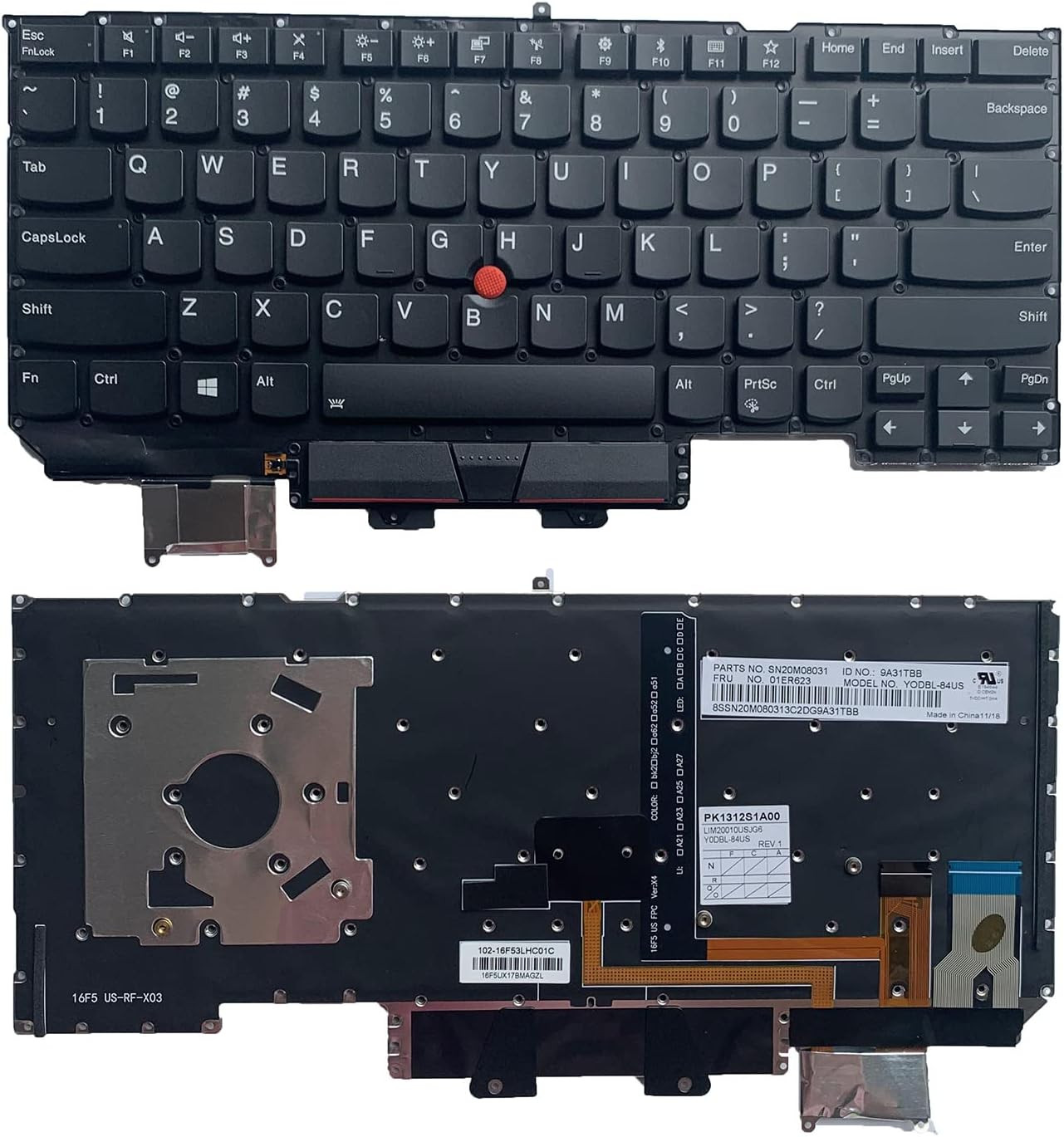 Laptop US Layout with Backlit Keyboard for Lenovo Thinkpad X1 Carbon X1C Gen 5T