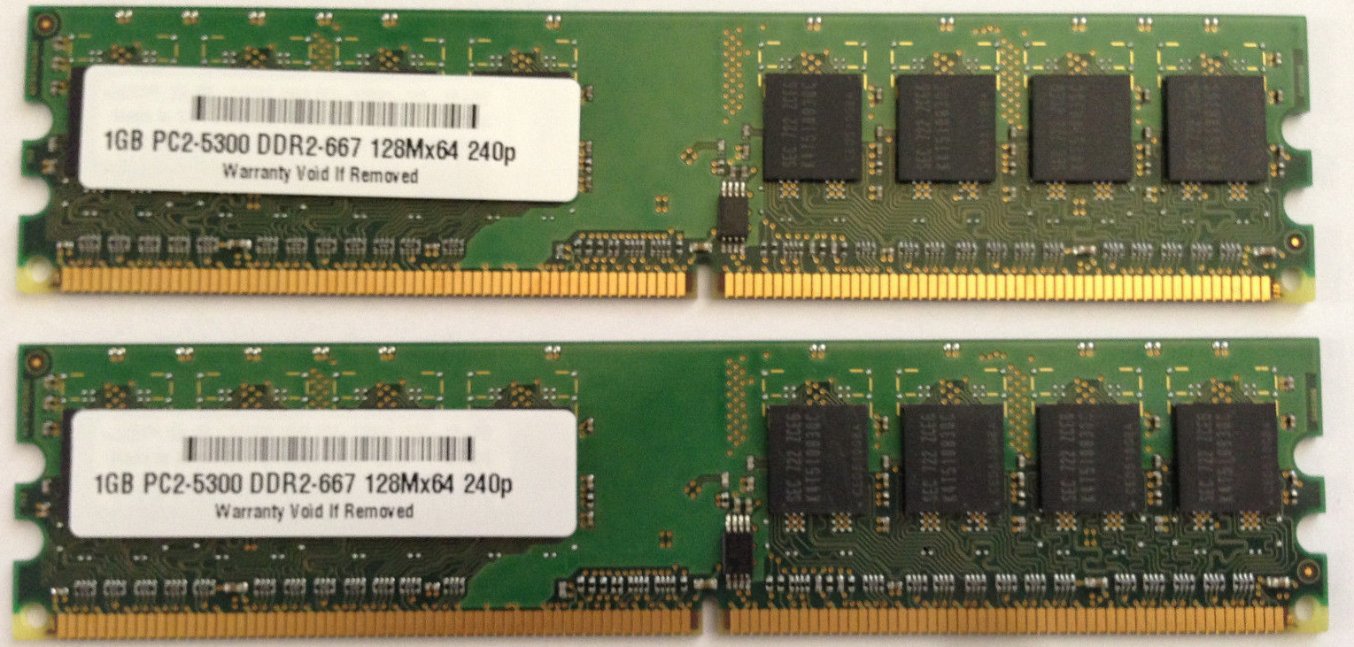 2GB 2x 1GB Memory RAM HP dc5700 dc5750 dx2200 dx2250 dx7200 DDR2 667 PC2-5300