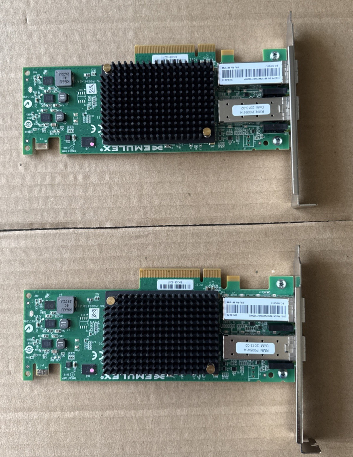 Lot of 2 IBM/Lenovo Emulex Dual Port 10GbE SFP+ Virtual Fabric Adapter