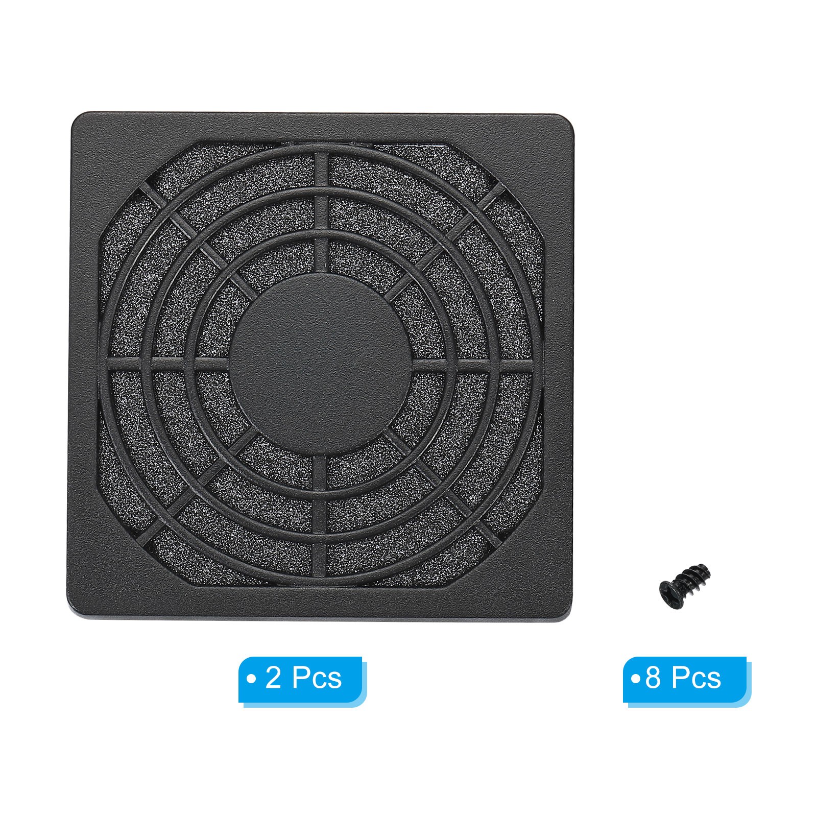 2Pcs 60mm Cooling Fan Filter w Screw ABS Ventilator Grill Guard