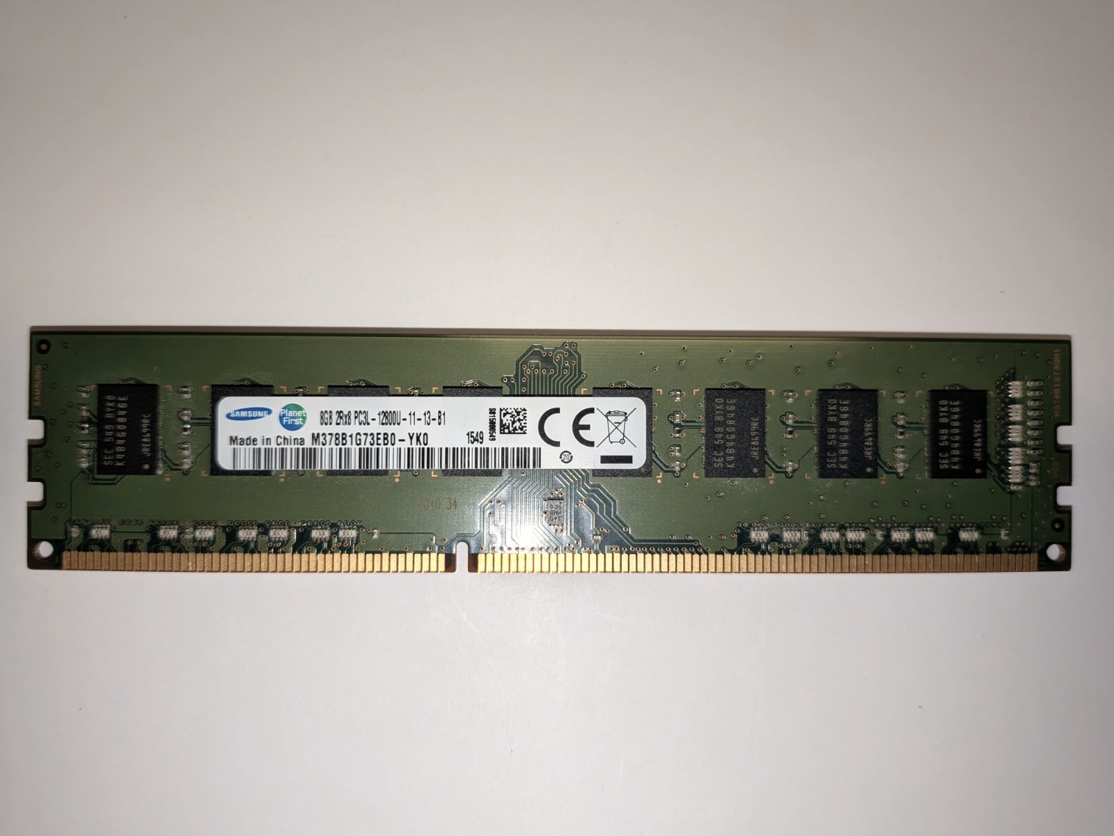 Samsung 8GB PC3L-12800U DDR3-1600 UDIMM RAM Memory RAM M378B1G73EB0-YK0