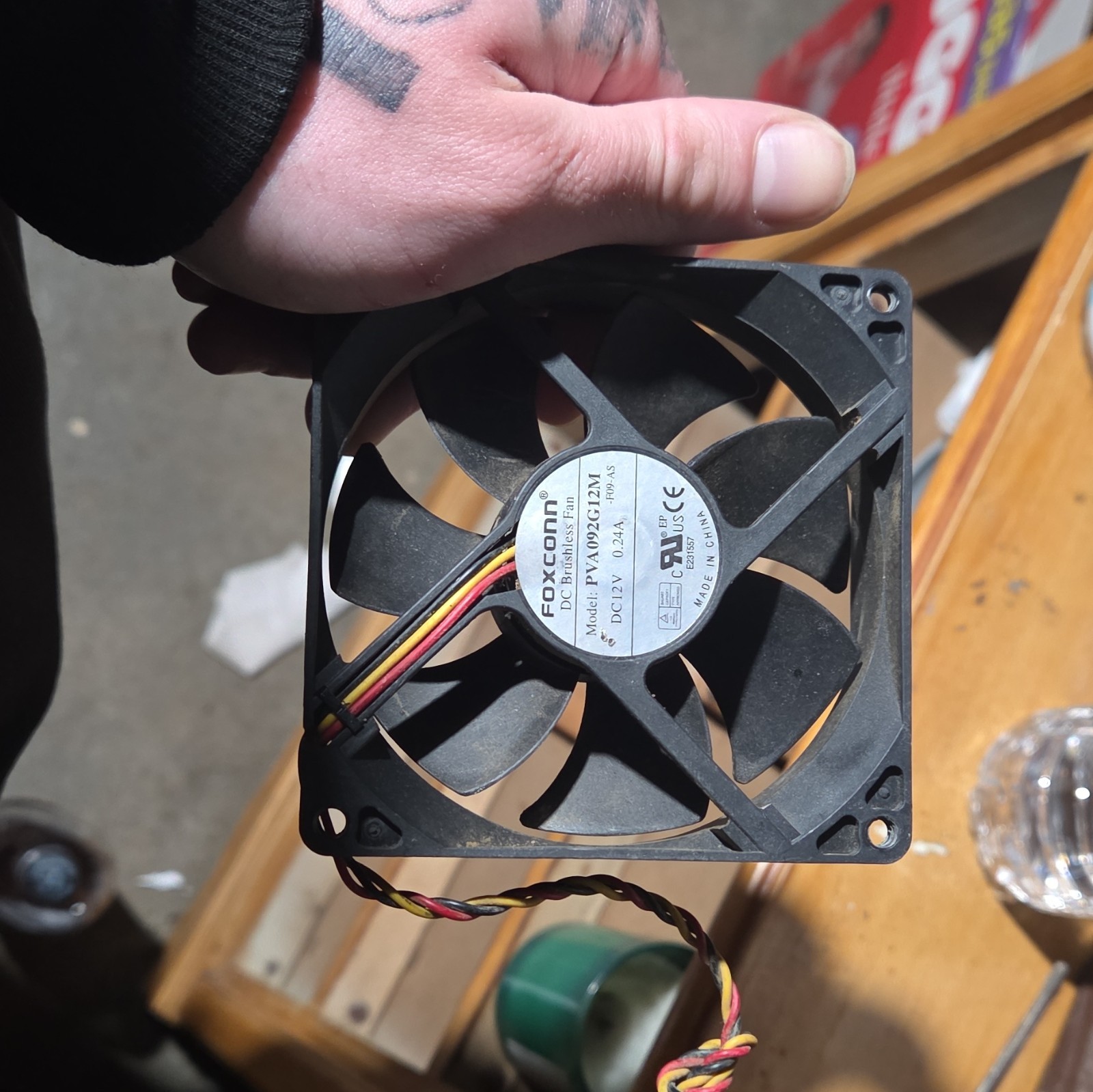 Foxconn PV902512L 92mm 12V 3-Pin Ball Bearing Case Fan 47CFM 2600RPM