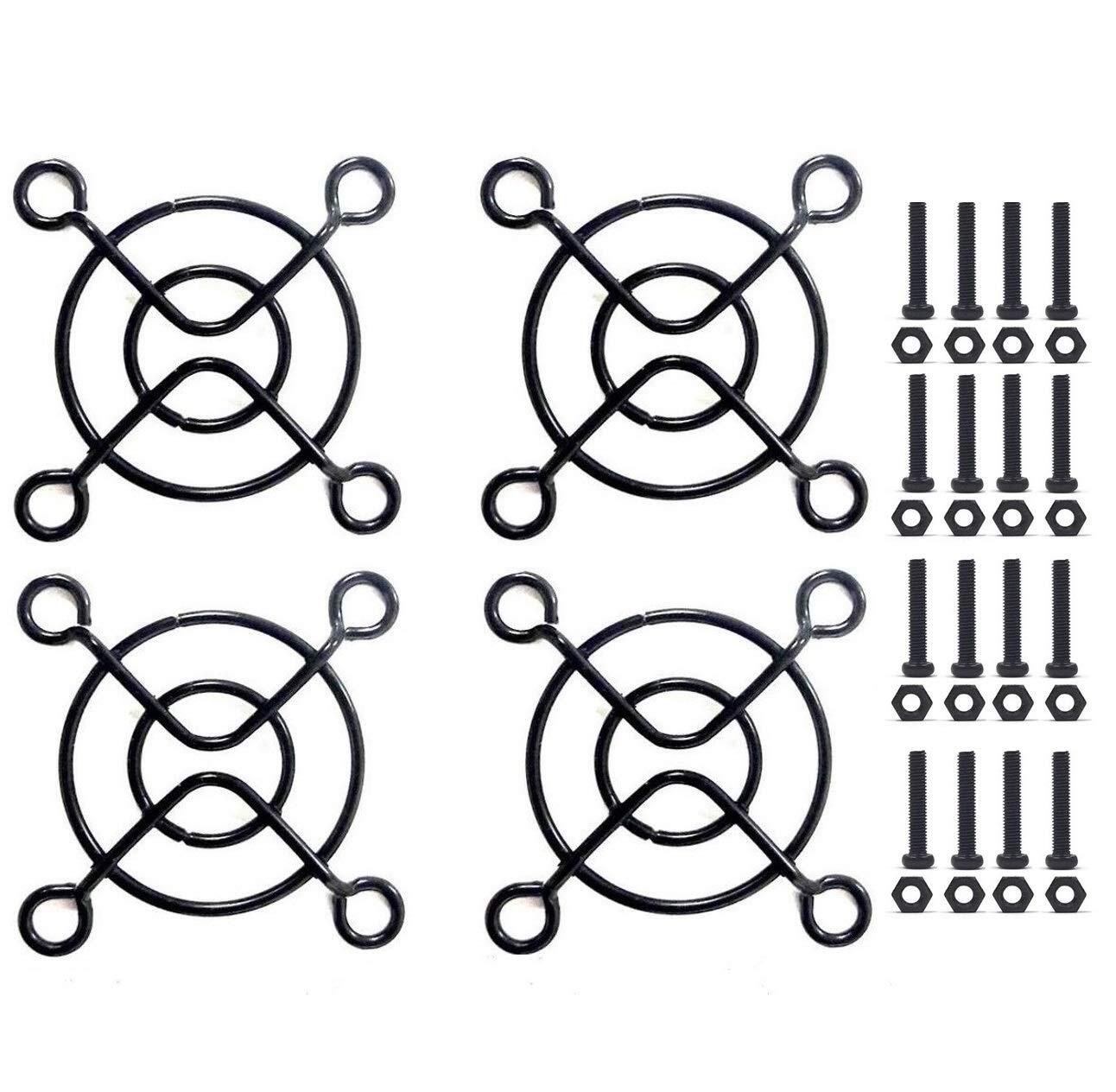 40mm Black Fan Grill/Guard with Screws + Nuts PC Case Cooling 4-Pack