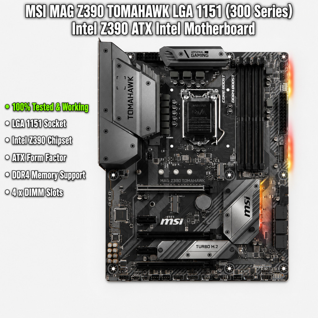 MSI MAG Z390 TOMAHAWK LGA 1151 (300 Series) Intel Z390 ATX Intel Motherboard