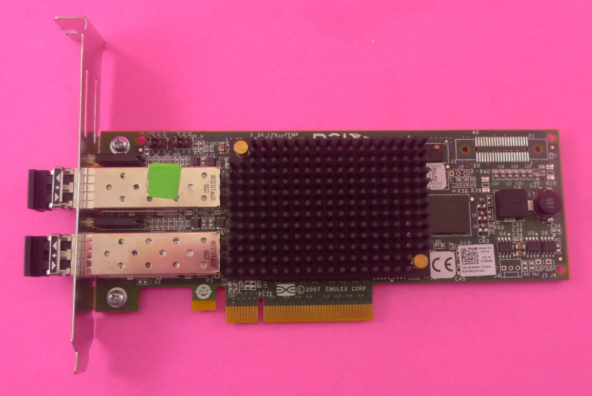 Genuine Emulex 8GB Dual Port FC PCI-e+SFP HBA Network Card Dell C856M