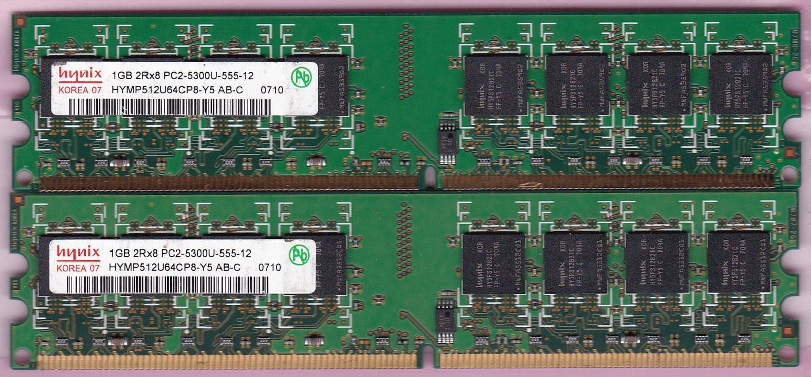 2GB 2x1GB PC2 5300 DDR2 HYNIX RAM KIT HYMP512U64CP8-Y5 AB-C Dell 3100 4700 5100