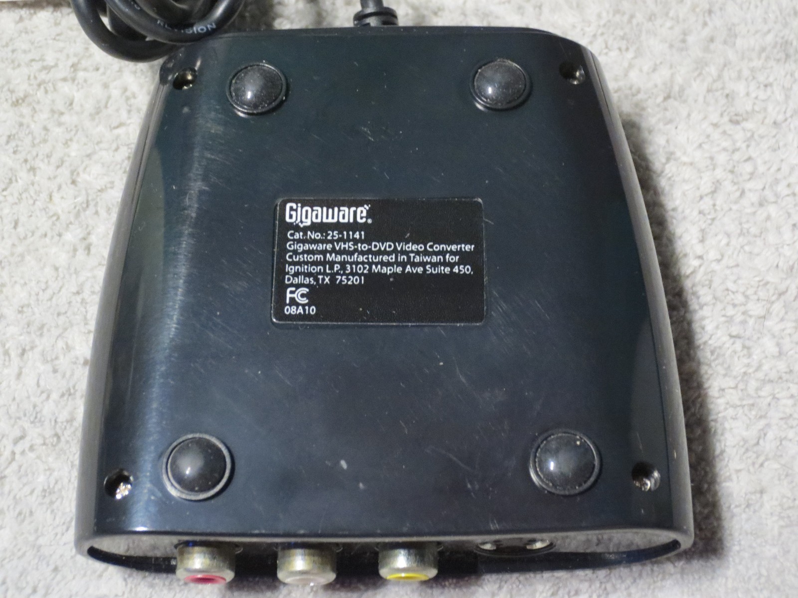 Gigaware VHS to DVD Video Converter Model 25-1141 USB Capture Device
