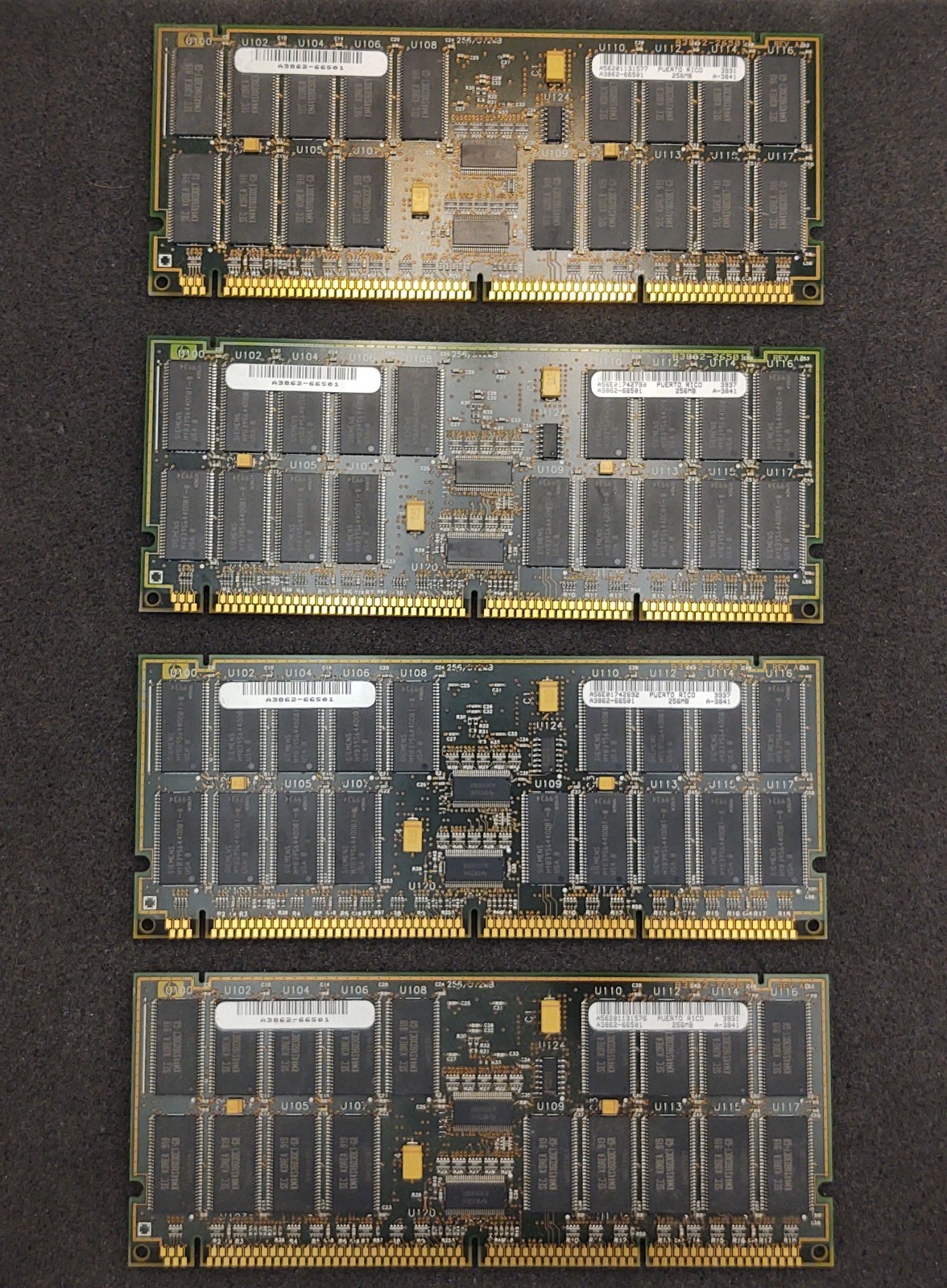LOT OF 4 Hewlett-Packard A3862-66501 256MB Memory Module – FAST SHIPPING