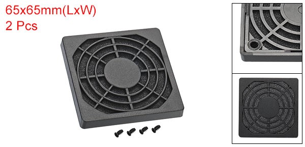 2Pcs 60mm Cooling Fan Filter w Screw ABS Ventilator Grill Guard