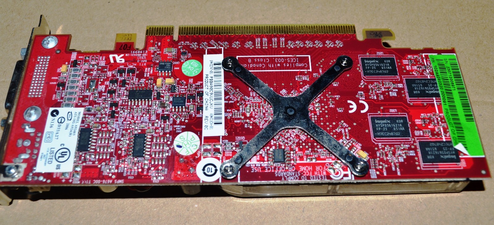 Lot of FIVE(5) ATI 102-A924(B); 109-A92431-20; E198991 Video Cards; A92403; B276