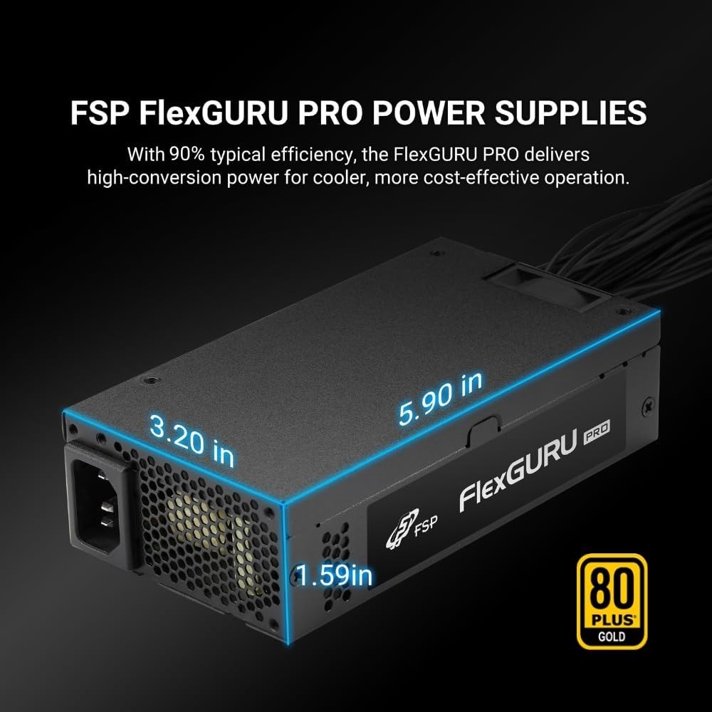 FlexGURU Pro Power Supply, Flex ATX 500W, 80 Plus Gold Certified PSU, Non-Modula