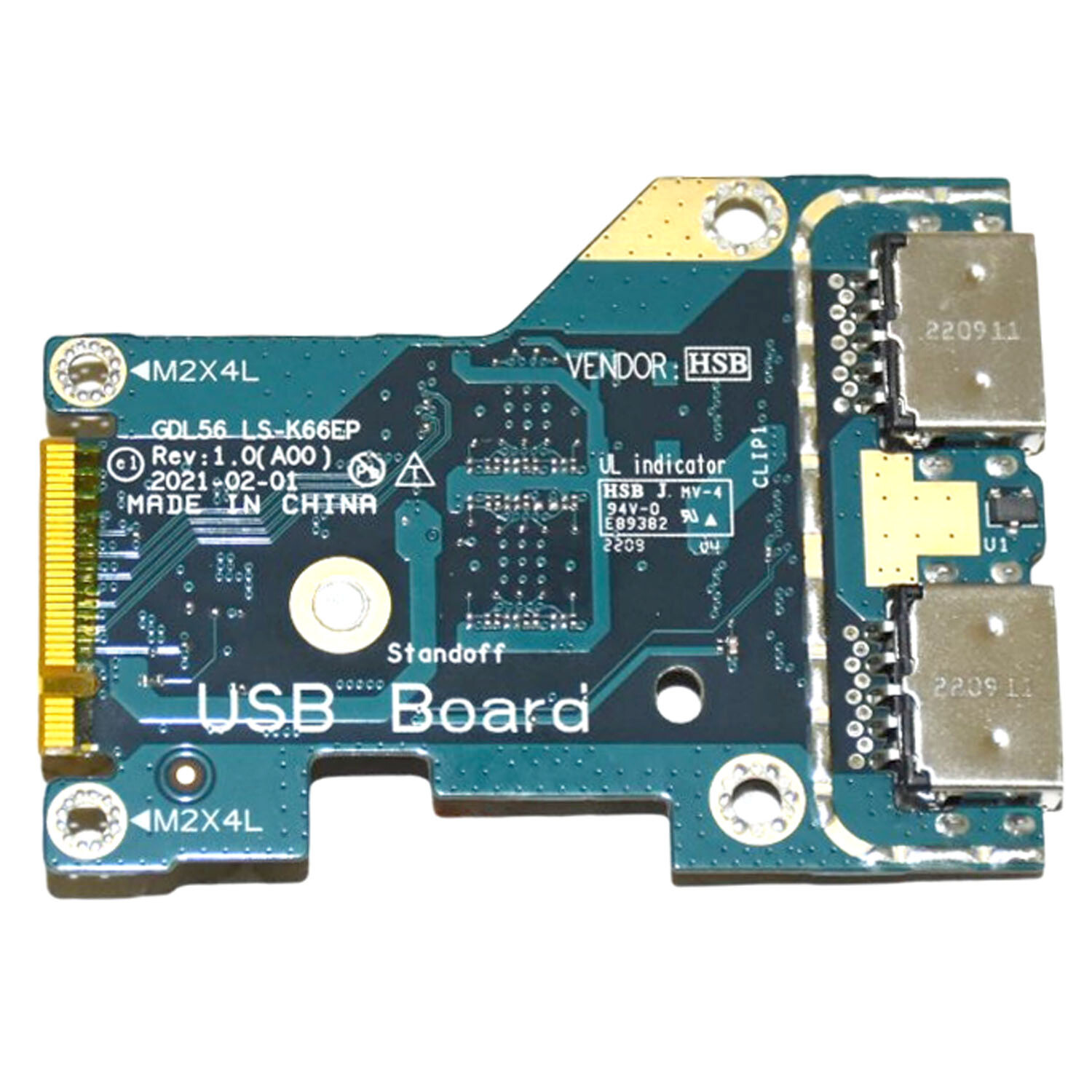 Dell G Series G15 5511 5515 Dual Port I/O Circuit USB Board LS-K66EP PXVKJ RY7G0