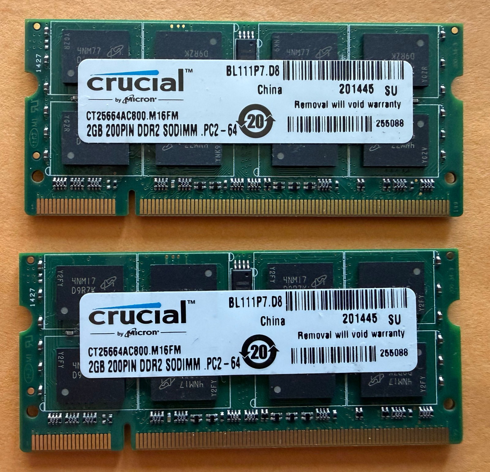 Crucial by Micron 4GB Laptop RAM 2x2GB DDR2 800MHz PC2-6400S SODIMM Memory
