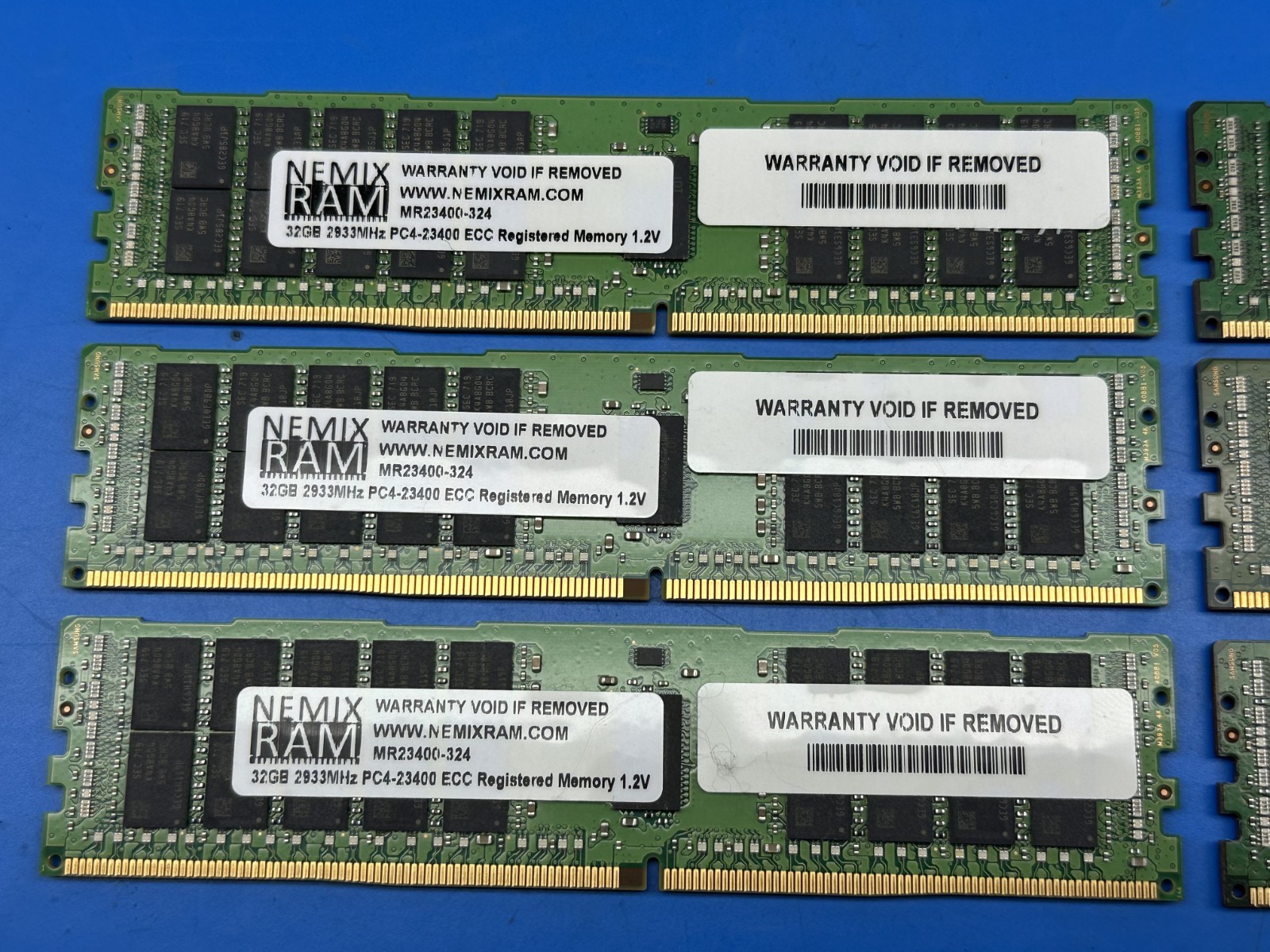 Lot of 6 – NEMIX (Samsung) 32GB 2933MHz DDR4 PC4-23400 ECC RDIMM Server RAM
