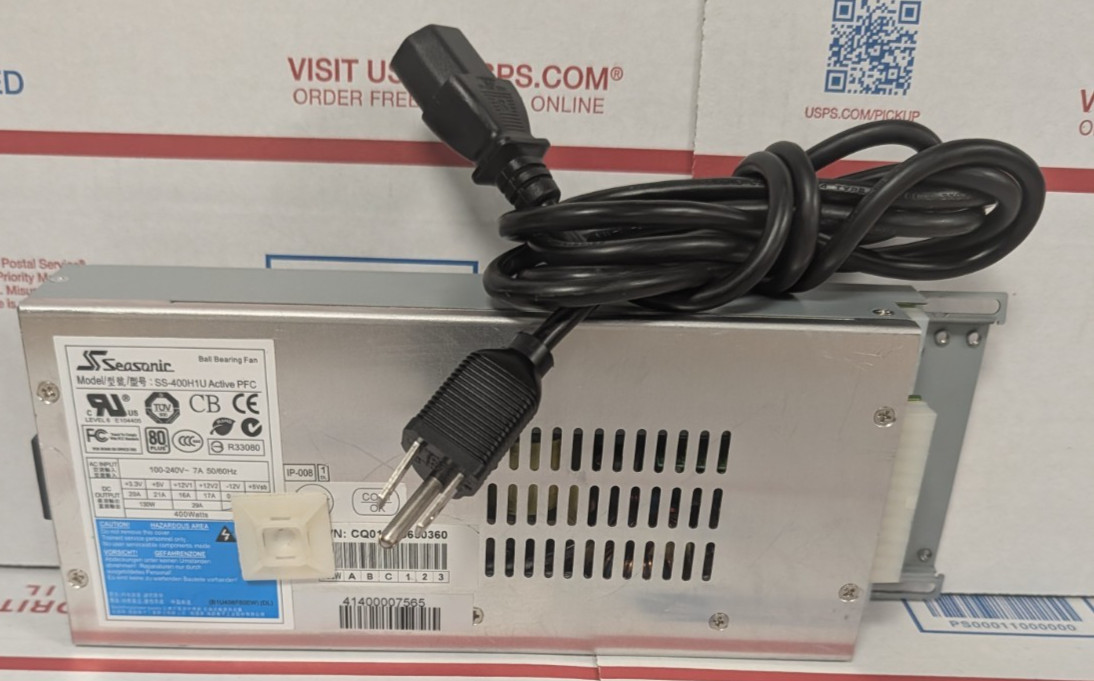 Seasonic SS-400H1U 1U 400W Power Supply Unit Fans Active PFC 24 Pin (TESTED)