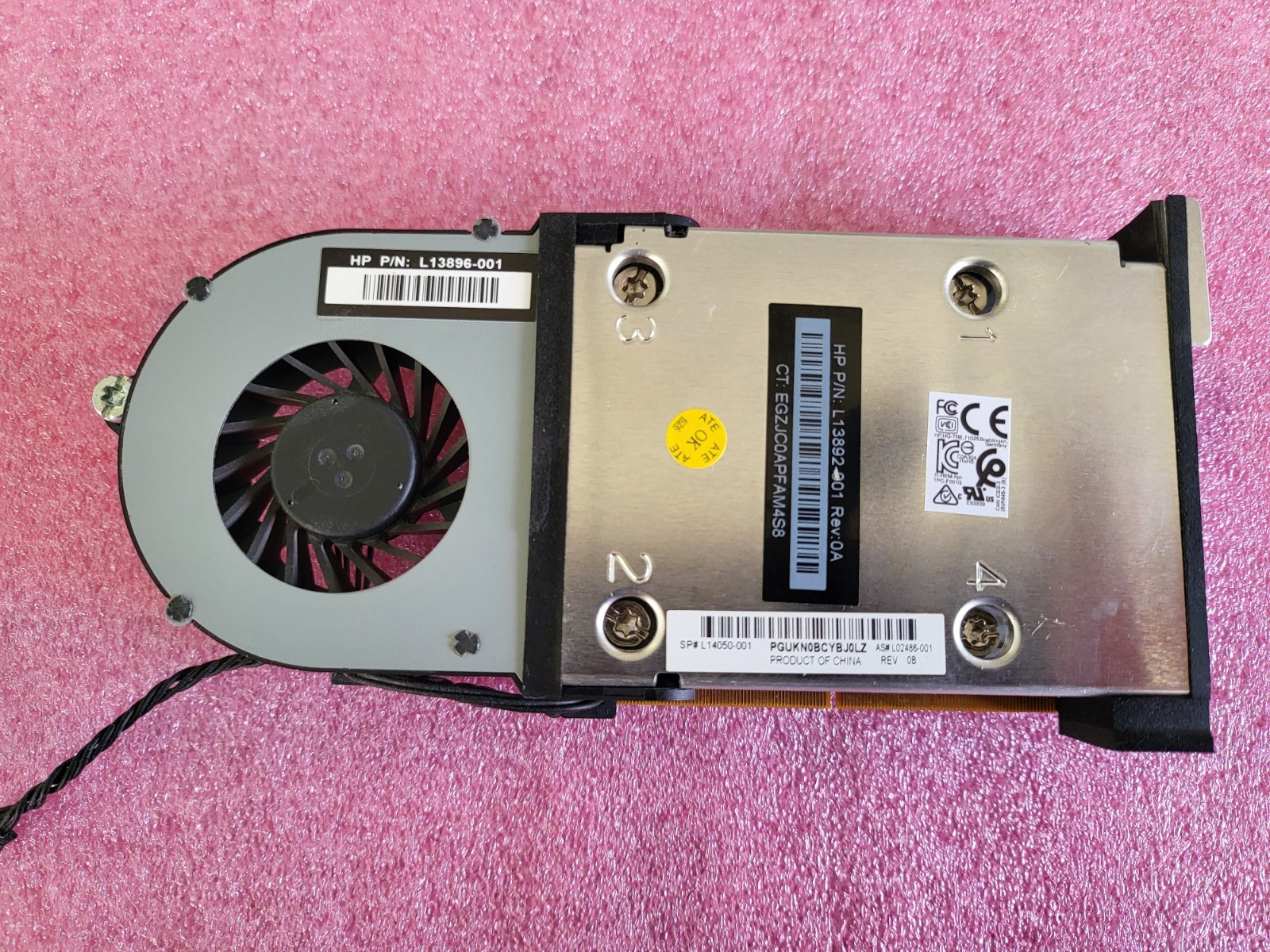 HP Z2 Mini G4 Quadro P600 4GB Graphics Card heatsink fan L32434-001, L32434-002