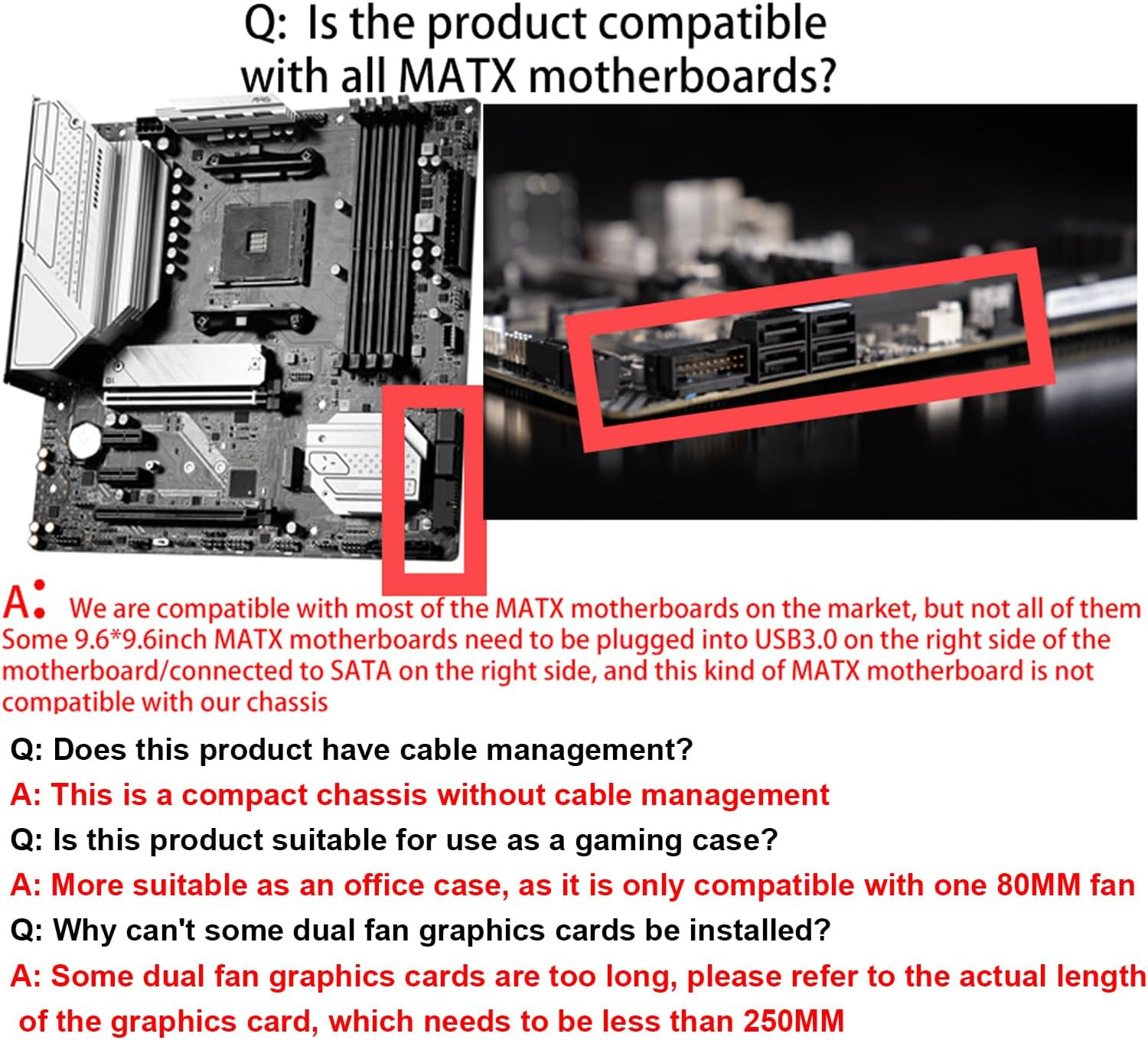 Matx Case:High Airflow Micro ATX Case, Support MATX, Mini-Itx, Micro ATX Case Sl