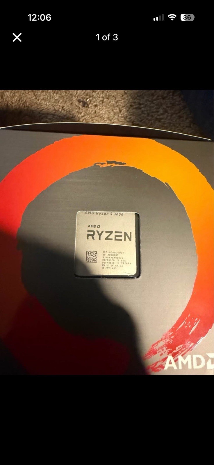 AMD Ryzen 5 3600 Processor 100-000000031 with Wraith Cooler Boxed