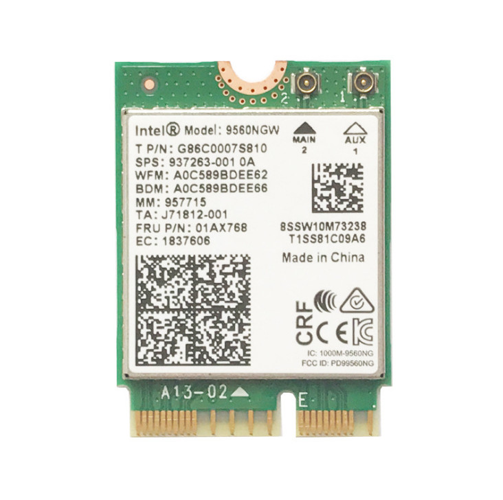 9560AC 9560NGW NGFF Key E 1.73Gbps dual band wireless network card Bluetooth 5.0