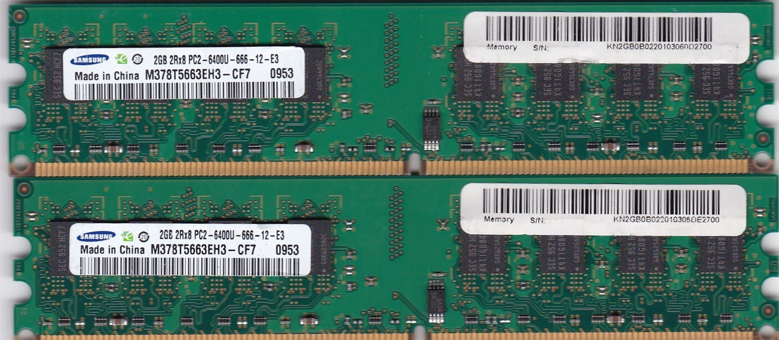 4GB 2x2GB PC2-6400 DDR2-800 SAMSUNG M378T5663EH3-CF7 Desktop Ram Memory Kit DIMM