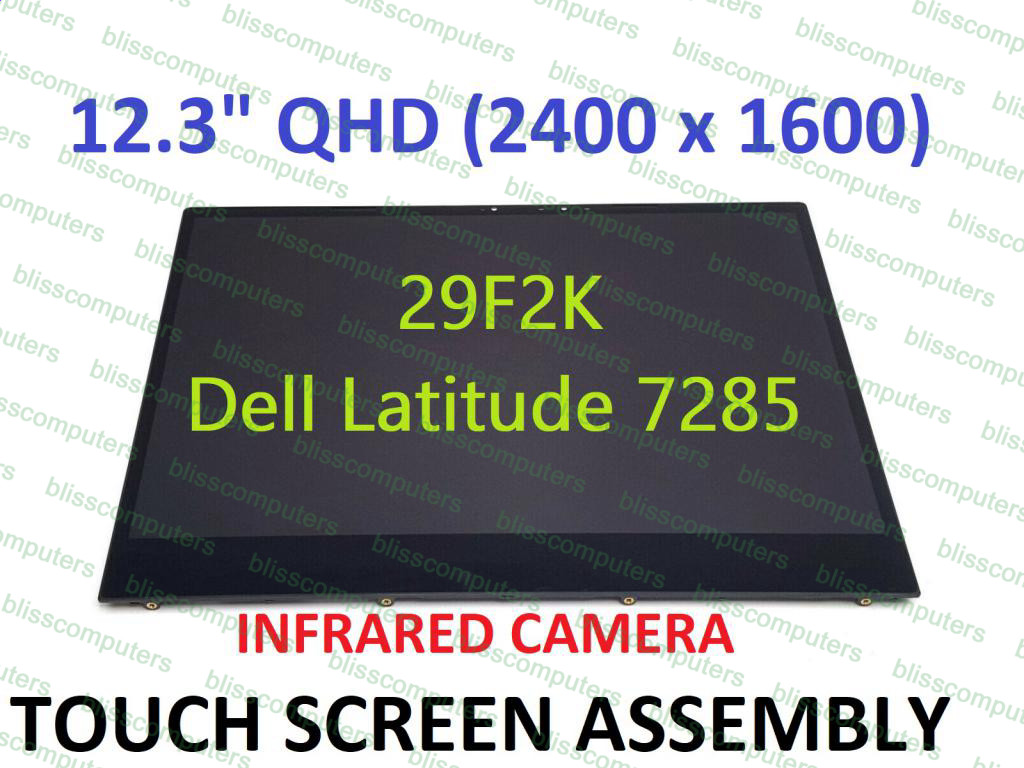 12.3″ Dell Latitude 7285 2-in-1 QHD LCD Display Touch Screen Digitizer Assembly