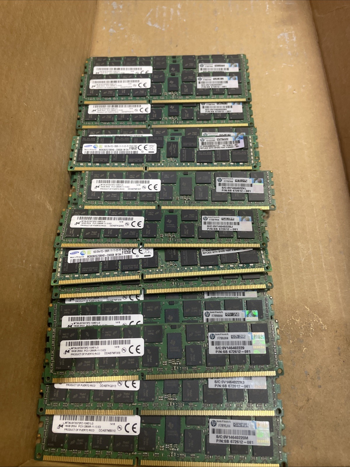 QTY 24 16GB 2Rx4 PC3-12800R Registered ECC | 384GB of Micron Server PC3 RAM