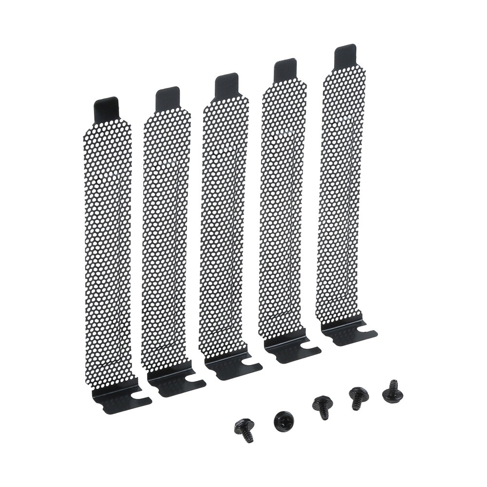 5pcs Black PCI Slot Cover Dust Filter Blanking Plate Hard Steel W Screw 120*22mm