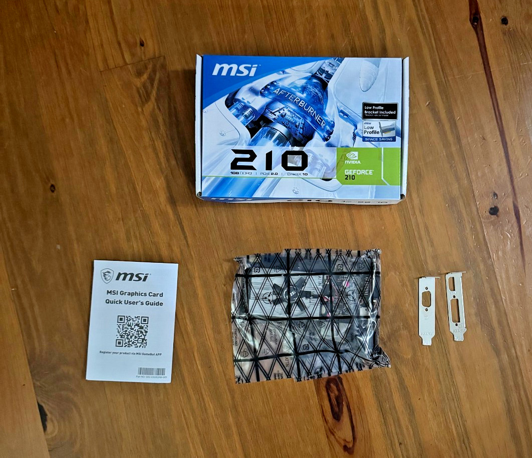 MSI NVIDIA GeForce 210 (N210MD1G) 1 GB GDDR2 SDRAM PCI Express x16 Graphics Card