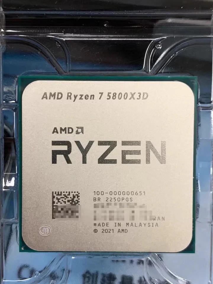 CPU processor AMD Ryzen 7 5800X3D 8-core 16-thread 3.4-4.5Ghz 3-level cache 96MB