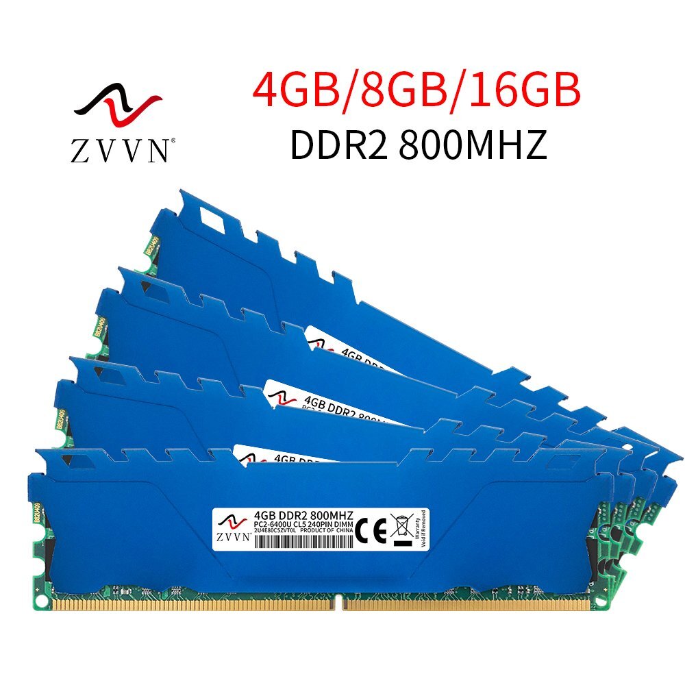 ZVVN 16GB 8GB 4GB DDR2 800MHz PC2-6400U CL5 intel Desktop PC Memory RAM LOT Blue