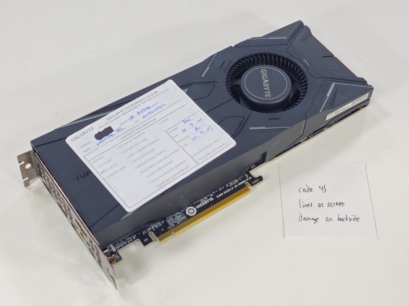 [NOT WORKING] GIGABYTE GeForce RTX 2080 Ti TURBO 11GB 11G 352-bit GDDR6 NVIDIA