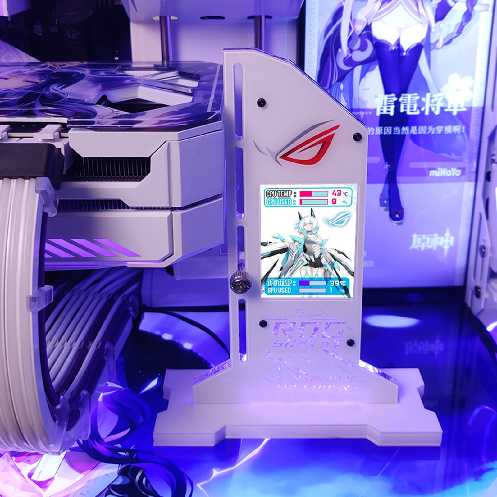 Graphic Video Card Bracket VGA Holder 2.4″ LCD RGB CPU GPU RAM Monitor