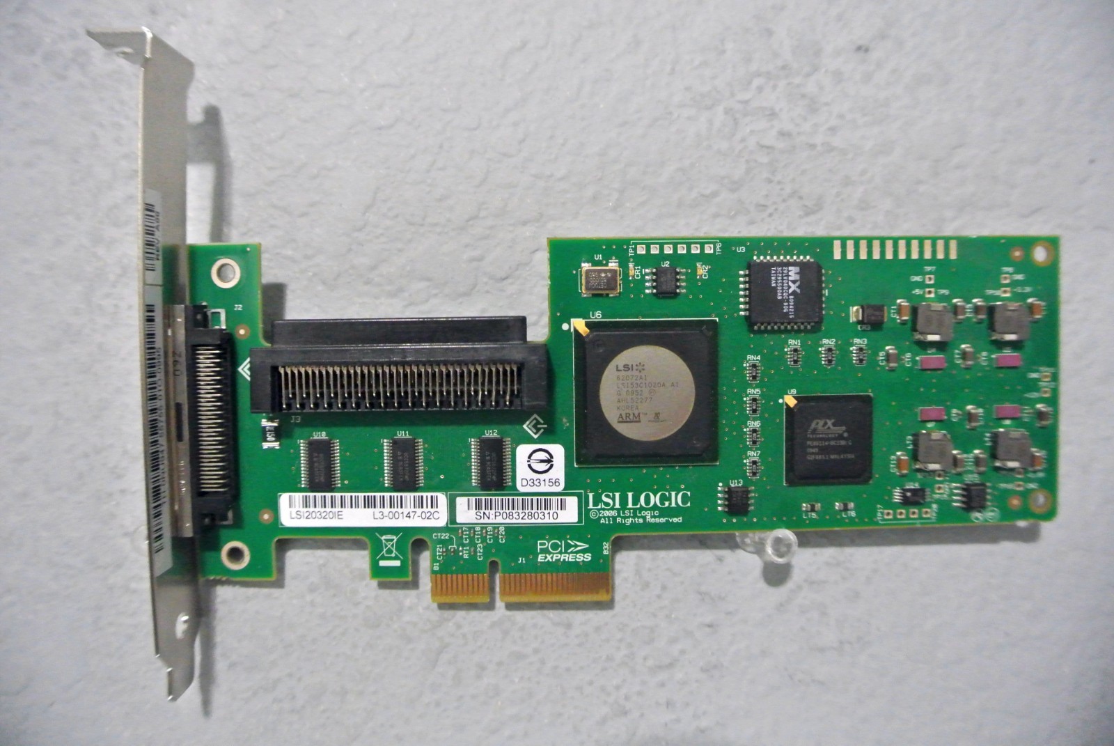 LSI LSI20320IE PCIe U320 ULTRA-320 SINGLE CHANNEL SCSI HOST BUS ADAPTER CARD LVD