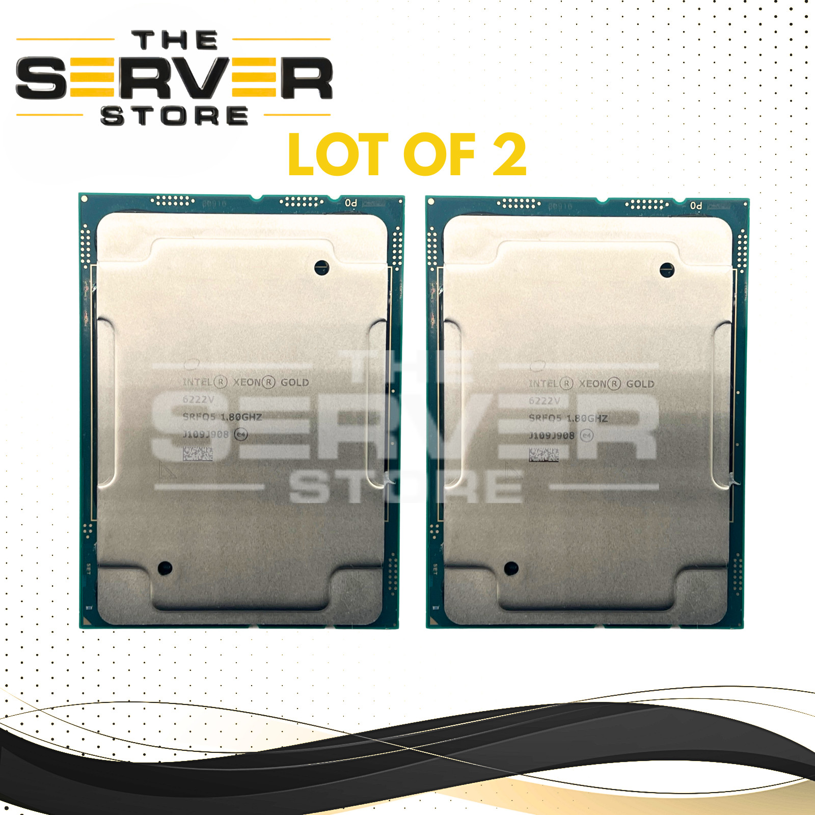 (LOT OF 2) Intel Xeon Gold 6222V 1.80GHz 20C 27.5MB 115W FCLGA3647 CPU SRFQ5